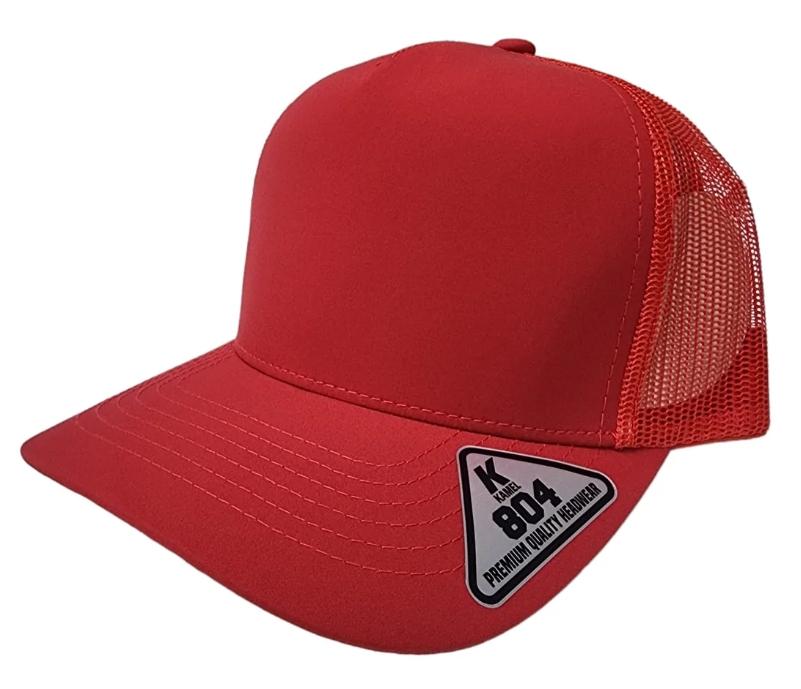 Red Kamel 804 5 Panel High Crown Polyester Mesh Slight Curve Trucker